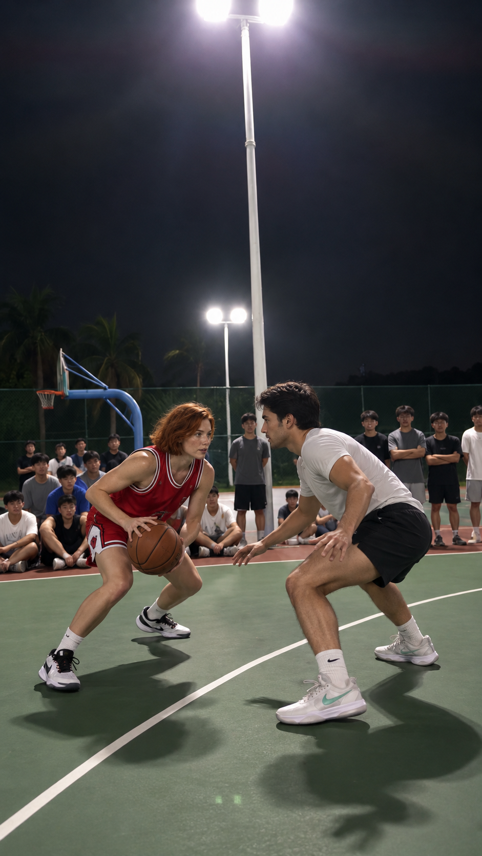 Actual two-person court preview created before the basketball video edit